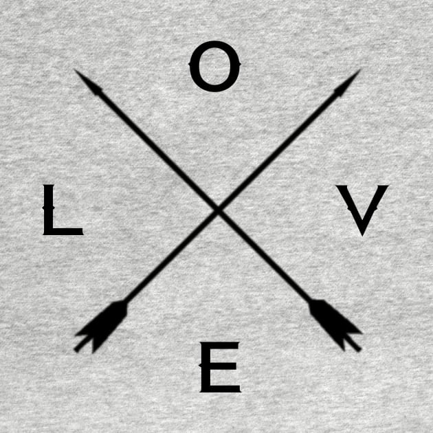 Love Crossed Arrow Sign T-Shirt - Black by ballhard